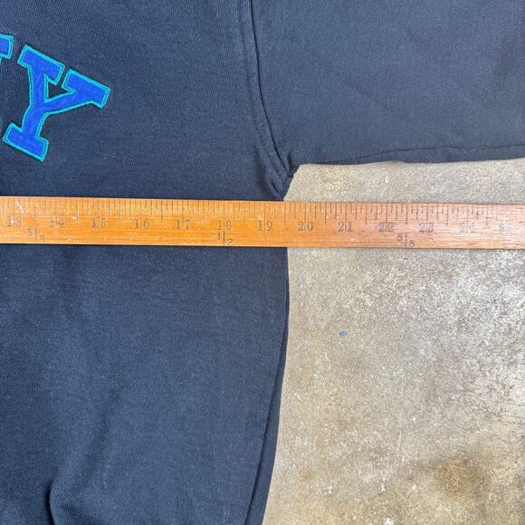 Vintage Tommy Hilfiger Spell Out Sweatshirt Black Blue Green 90s Crewneck L - Picture 6 of 9